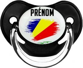 Drapeau effet pinceau les Seychelles avec prénom Sucette Physiologique Noir classique