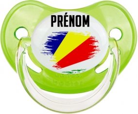 Drapeau effet pinceau les Seychelles avec prénom Sucette Physiologique Vert classique