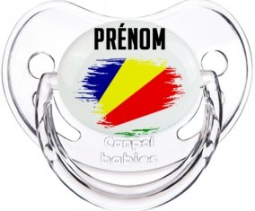 Drapeau effet pinceau les Seychelles avec prénom Sucette Physiologique Transparent classique