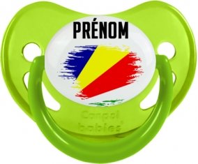 Drapeau effet pinceau les Seychelles avec prénom Sucette Physiologique Vert phosphorescente