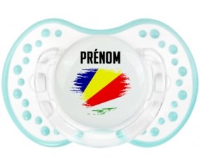 Drapeau effet pinceau les Seychelles avec prénom Sucette LOVI Dynamic Retro-blanc-lagon classique