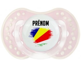 Drapeau effet pinceau les Seychelles avec prénom Sucette LOVI Dynamic Retro-rose-tendre classique