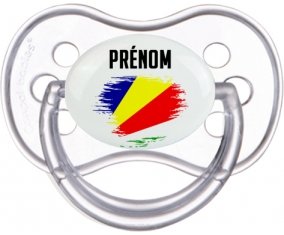 Drapeau effet pinceau les Seychelles avec prénom Tétine Anatomique Transparente classique
