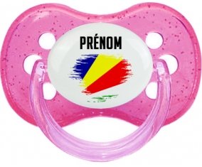 Drapeau effet pinceau les Seychelles avec prénom Sucette Cerise Rose à paillette