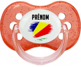 Drapeau effet pinceau les Seychelles avec prénom Sucette Cerise Rouge à paillette