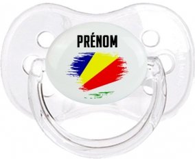 Drapeau effet pinceau les Seychelles avec prénom Sucette Cerise Transparent classique