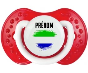 Drapeau effet pinceau Sierra Leone avec prénom Sucette LOVI Dynamic Blanc-rouge classique