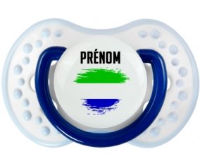 Drapeau effet pinceau Sierra Leone avec prénom Sucette LOVI Dynamic Marine-blanc-bleu classique