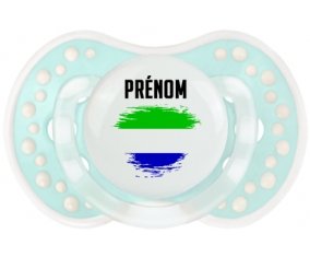 Drapeau effet pinceau Sierra Leone avec prénom Sucette LOVI Dynamic Retro-turquoise-lagon classique