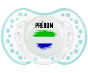 Drapeau effet pinceau Sierra Leone avec prénom Sucette LOVI Dynamic Retro-blanc-lagon classique
