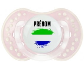Drapeau effet pinceau Sierra Leone avec prénom Sucette LOVI Dynamic Retro-rose-tendre classique