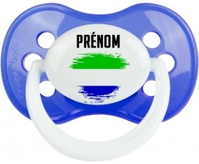 Drapeau effet pinceau Sierra Leone avec prénom : Sucette Anatomique personnalisée