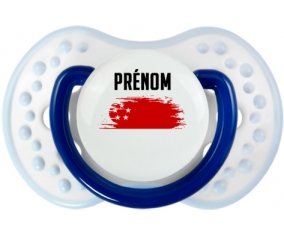 Drapeau effet pinceau Singapour avec prénom Sucete LOVI Dynamic Marine-blanc-bleu classique