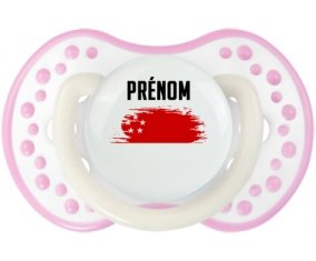 Drapeau effet pinceau Singapour avec prénom Sucete LOVI Dynamic Blanc-rose phosphorescente