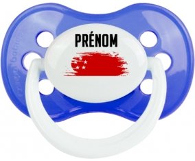 Drapeau effet pinceau Singapour avec prénom : Sucette Anatomique personnalisée
