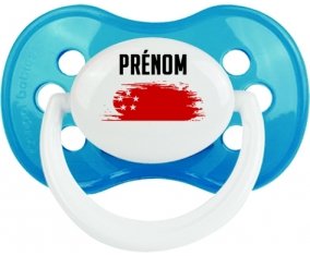 Drapeau effet pinceau Singapour avec prénom Sucete Anatomique Cyan classique