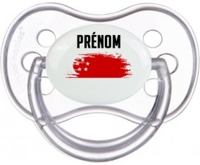 Drapeau effet pinceau Singapour avec prénom Sucete Anatomique Transparente classique