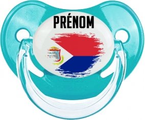 Drapeau effet pinceau Sint Maarten avec prénom : Sucette Physiologique personnalisée