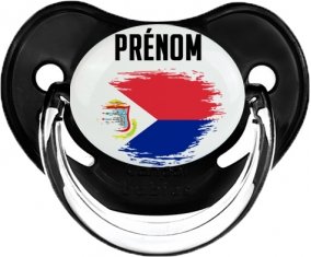 Drapeau effet pinceau Sint Maarten avec prénom Sucete Physiologique Noir classique