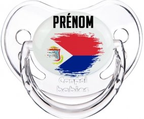 Drapeau effet pinceau Sint Maarten avec prénom Sucete Physiologique Transparent classique