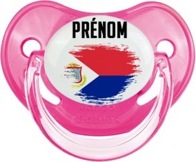 Drapeau effet pinceau Sint Maarten avec prénom Sucete Physiologique Rose classique
