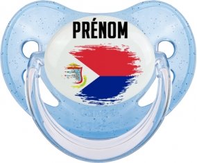 Drapeau effet pinceau Sint Maarten avec prénom Sucete Physiologique Bleue à paillette