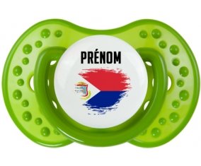 Drapeau effet pinceau Sint Maarten avec prénom : Tétine LOVI Dynamic personnalisée