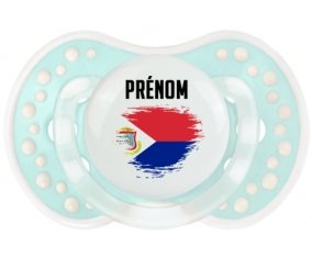 Drapeau effet pinceau Sint Maarten avec prénom Tétine LOVI Dynamic Retro-turquoise-lagon classique