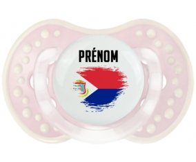 Drapeau effet pinceau Sint Maarten avec prénom Tétine LOVI Dynamic Retro-rose-tendre classique