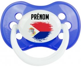 Drapeau effet pinceau Sint Maarten avec prénom Sucette Anatomique Bleu classique