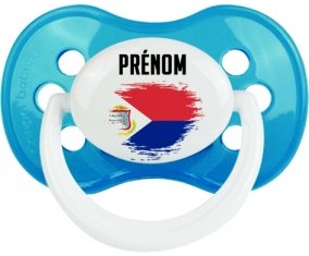 Drapeau effet pinceau Sint Maarten avec prénom Sucette Anatomique Cyan classique