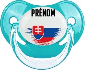 Drapeau effet pinceau Slovaquie avec prénom : Sucette Physiologique personnalisée