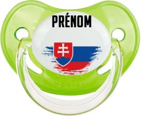 Drapeau effet pinceau Slovaquie avec prénom Sucette Physiologique Vert classique