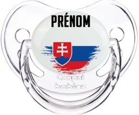 Drapeau effet pinceau Slovaquie avec prénom Sucette Physiologique Transparent classique