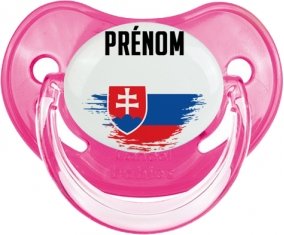 Drapeau effet pinceau Slovaquie avec prénom Sucette Physiologique Rose classique