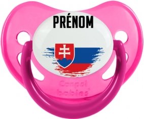Drapeau effet pinceau Slovaquie avec prénom Sucette Physiologique Rose phosphorescente