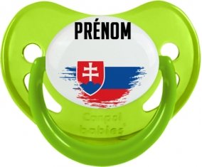Drapeau effet pinceau Slovaquie avec prénom Sucette Physiologique Vert phosphorescente