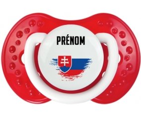 Drapeau effet pinceau Slovaquie avec prénom Sucette LOVI Dynamic Blanc-rouge classique