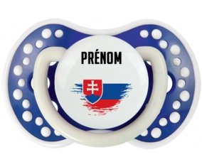 Drapeau effet pinceau Slovaquie avec prénom Sucette LOVI Dynamic Bleu-marine phosphorescente