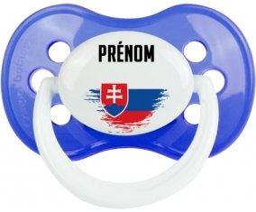 Drapeau effet pinceau Slovaquie avec prénom Tétine Anatomique Bleu classique