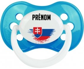 Drapeau effet pinceau Slovaquie avec prénom Tétine Anatomique Cyan classique