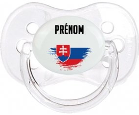 Drapeau effet pinceau Slovaquie avec prénom Sucette Cerise Transparent classique