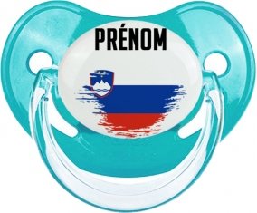 Drapeau effet pinceau Slovénie avec prénom : Sucette Physiologique personnalisée
