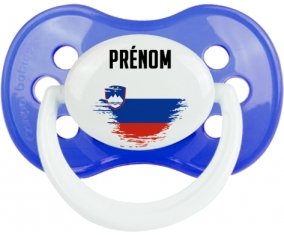 Drapeau effet pinceau Slovénie avec prénom : Sucette Anatomique personnalisée