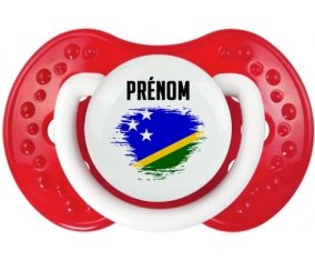 Drapeau effet pinceau îles Salomon avec prénom Sucete LOVI Dynamic Blanc-rouge classique