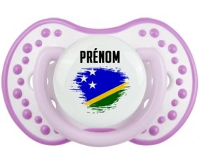 Drapeau effet pinceau îles Salomon avec prénom Sucete LOVI Dynamic Blanc-mauve classique