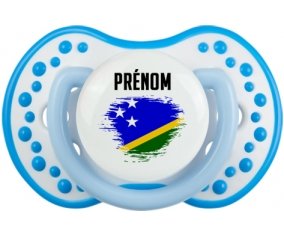 Drapeau effet pinceau îles Salomon avec prénom Sucete LOVI Dynamic Blanc-bleu phosphorescente