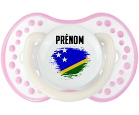 Drapeau effet pinceau îles Salomon avec prénom Sucete LOVI Dynamic Blanc-rose phosphorescente