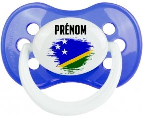 Drapeau effet pinceau îles Salomon avec prénom : Sucette Anatomique personnalisée