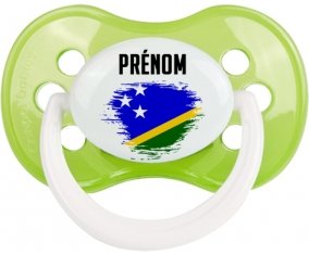 Drapeau effet pinceau îles Salomon avec prénom Sucete Anatomique Vert classique